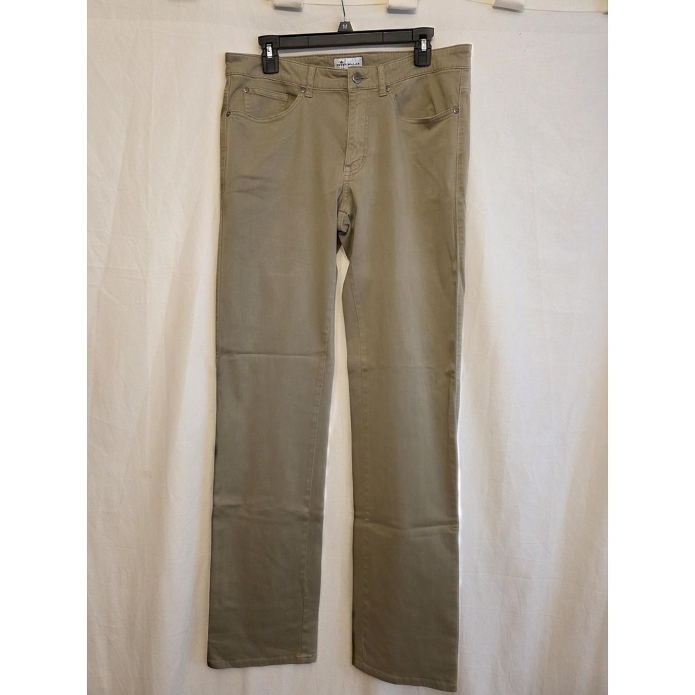 Peter Millar Jeans Mens 32x32 Beige Light Wash Straight Leg Stretch Denim